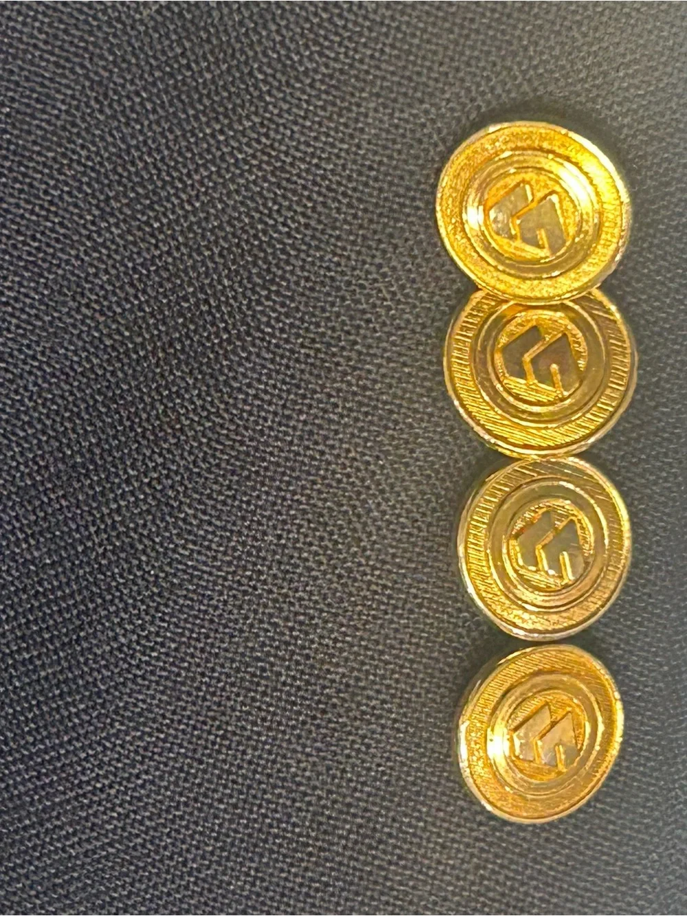 Wimbledon of England Deep Navy Men's Two-Button Blazer Gold Buttons 56R